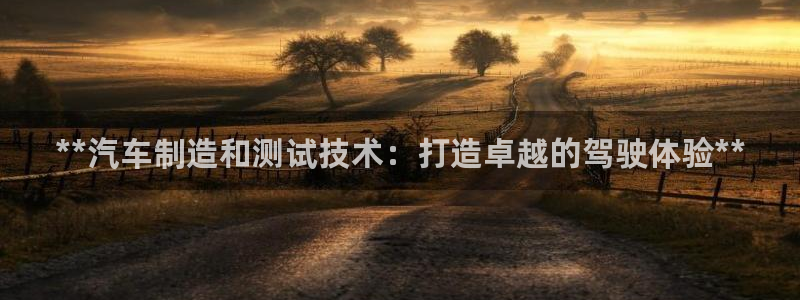 彩神8官网下：**汽车制造和测试技术：打造卓越的驾驶体验**