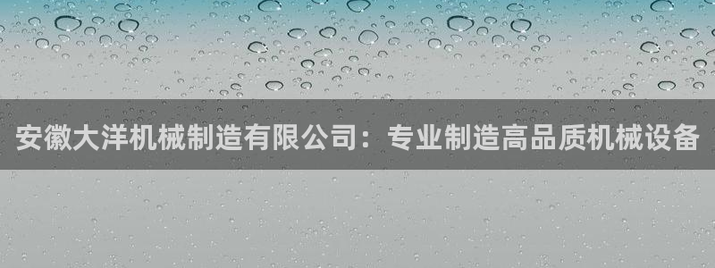 彩神盈利图片：安徽大洋机械制造有限公司：专业制造高品质机械设