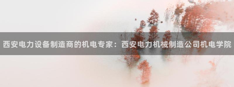彩神v1破解器：西安电力设备制造商的机电专家：西安电力机械制造公司机电学院