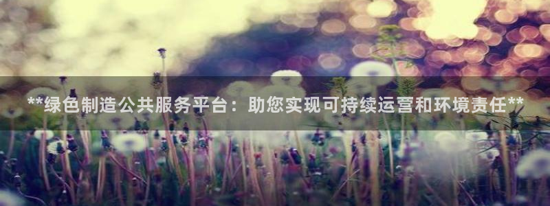 彩神app能挣到钱吗：**绿色制造公共服务平台：助您实现可持续运营和环境责任**