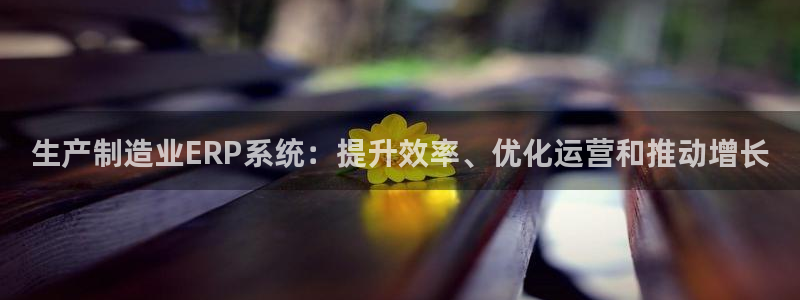 彩神8app官方下载：生产制造业ERP系统：提升效率、优化运营和推动增长