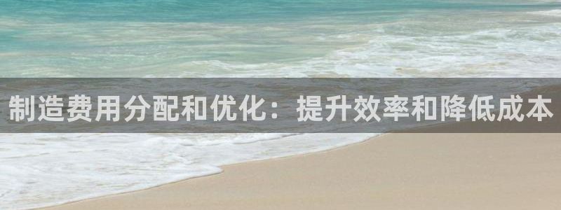 彩神怎么样可以提现：制造费用分配和优化：提升效率和降低成本