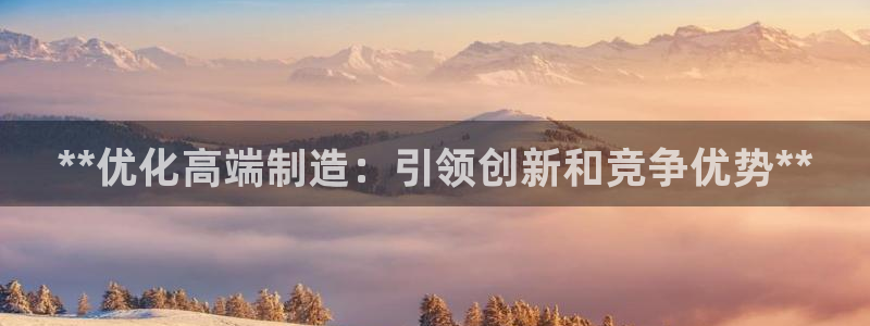 所有彩神购买首页：**优化高端制造：引领创新和竞争优势**