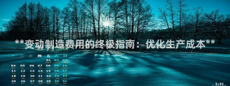 彩神iv是正规平台吗?：**变动制造费用的终极指南：优化生产成本**
