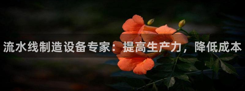 彩神旗下有哪些平台：流水线制造设备专家：提高生产力，降低成本
