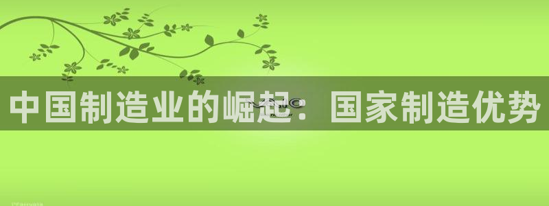 彩神赢的钱是哪里来的：中国制造业的崛起：国家制造优势