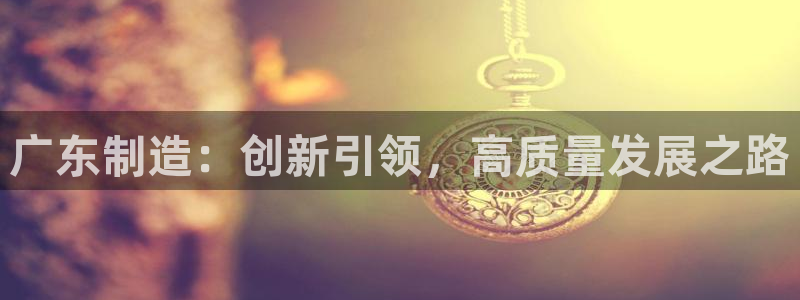 彩神是怎样一个平台赚钱的：广东制造：创新引领，高质量发展之路