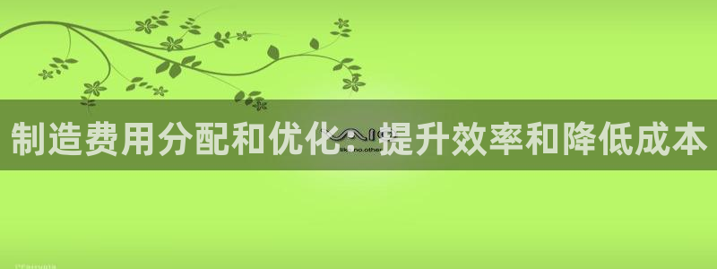 彩神vii手游下载：制造费用分配和优化：提升效率和降低成本